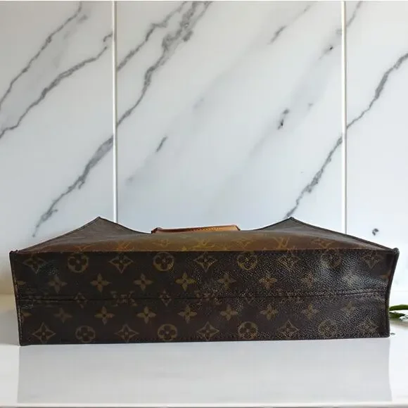 3PC LOUIS VUITTON Authentic Monogram Sac Plat Bag Dust Bag/ Key Fob INCLUDES COA - Picture 8 of 16